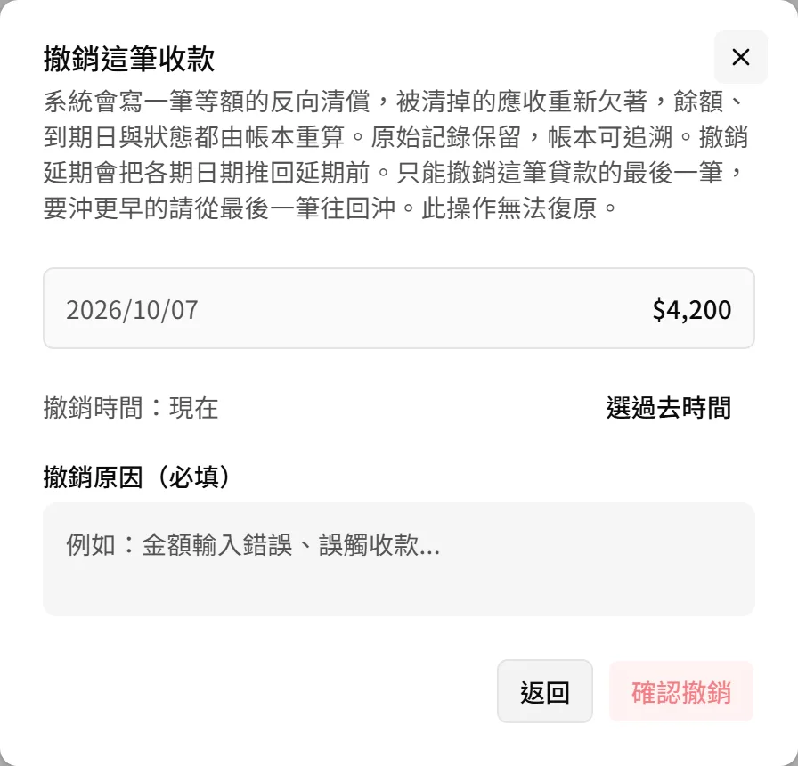撤銷對話框